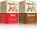 NaturaNectar Natural Bee Propolis Bundle - Red Própolis e Brown Própolis - para apoio imunológico, saúde respiratória e metabolismo saudável - 60 cápsulas por garrafa