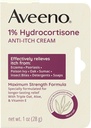 Aveeno Força máxima 1% Hidrocortisona Anti-Itch Cream, Triplo Aveia, Aloe & Vitamina E para o alívio do prurido de Eczema, Psoríase, Mordidas de Inseto, Hera Veneno, Carvalho & Sumac & Detergentes, 1 oz