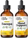 Selvagem e orgânica Bacopa Tintura 4 fl oz & Mood Suporte Tintura 4 fl oz