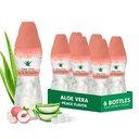 Suco de aloé vera (aroma de pêssego) com polpa de aloé mais grossa e pura (6 embalagens) Suco à base de plantas grande para hidratação e contém grande polpa de aloé. É saudável para adultos e crianças
