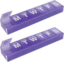EZY DOSE Semanalmente (7-dia) Organizador de comprimidos, caso de medicina, caixa de planejamento de vitamina, compartimentos de fechamento 2X-large seguro prescrição medicação e evitar derramamento, cores Vary maio (XXL - 2 Pack)
