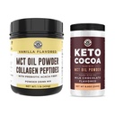 Desempenho Costa Esquerda Keto MCT Óleo Pó e Colágeno + Keto Coco Drink Mix