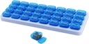Organizador mensal de pílulas, caixa de pílulas de viagem grande 31 dias, caso de pílulas diária, recipiente de suporte de pílulas para vitamina, medicina, Suplemento, óleo de peixe, azul