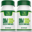 DIM SGS + - Hormônio + Detox, Encoraja o Metabolismo Normal de Estrogênio, Equilíbrio de Hormônios, Suplementos de Acne Hormonal, Suporte de Menopausa,Ajuda a Apetite de Controle,Promove desintoxicação(2 Embalagens)