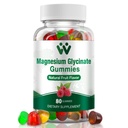 Gummies de glicinato de magnésio 400 Mg, Gummies de magnésio sem açúcar para crianças e adultos com L-treonato, cálcio e vitaminas B6+D3, 80 Contagem Glicinato de magnésio Gummy Fruta mista sabores