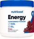 Nutricost Energy Drink Powder (Uva) (60 Servings) - Suplemento pré-treino com sabores naturais - Não-GMO, sem glúten