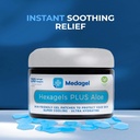 Hexagels Plus Aloe Vera - Advanced Healing Hydrogel Pads para prevenção de bolhas e calmante cuidado de queimadura - Pé, calcanhar, dedo do pé, & proteção do tornozelo, pacote de 200, patches de 1 polegadas, por Medagel, Paraben Free