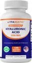 Suplementos de Ácido Hialurônico Vitamático 200mg - Suporta Tecido Conectivo Saudável e Conjunções - Promover Pele Saudável Jovem - 120 Cápsulas