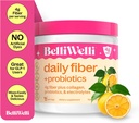 BelliWelli Fiber Supplement for Women & Men – Premium Daily Fiber Powder from Organic Acacia with Added Collagen, Electrolytes & Probióticos – Sem Bloat, Obstipation & Gut Health Support (Orange Yuzu)