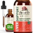 Suporte de fígado de animal de estimação antigo para cães e gatos - Entrega líquida simples, mistura facilmente com alimentos ou água - Cardo de leite, dente de leão e alcachofra - Absorção melhorada - 2 fl oz