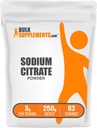 BulkSuplements.com Citrato de sódio em pó - Citrato de sódio em grau alimentar, Emulsificante, Melhorador de sabor - Gluten Free, 3g por serviço, 250g (8,8 oz) (Pacote de 1)