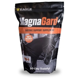 Suplemento de suporte gástrico para cavalos com Omega 3s Alivia Úlceras, Suplemento calmante, Magnésio e Outros Minerais Vitais, Pó, Saco de 6 Libras, Fornecimento de 45 dias