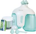 Sistema de irrigação nasal elétrica com 50 pacotes de sal, limpador de nariz de 2 modos com função de auto limpeza e coleta de resíduos para alívio do nariz Nariz Runny Nase, Congestão nasal, Coceira de nariz (verde)