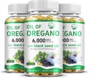 Óleo vivo da natureza de Orégano com óleo de semente preta, 2 em 1 Suplemento de Orégano para a saúde imunitária, mantém Carvacrol altamente concentrado e timoquinona, não-GMO, 3 embalagem