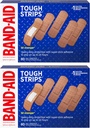 Band-Aid marca dura tiras bandagens adesivas para cuidados de ferida, proteção durável para cortes menores e raspas, todos de um tamanho, 2 pacote