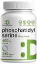 Phosphatidylserina Supplement, 400mg Servindo, 240 Cápsulas – Soy livre girassol Lecitina Fonte