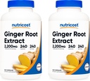 Nutricost Ginger Root Extract 550mg, 240 Cápsulas (2 frascos)