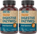 Deva Vegan Vitaminas Enzimas Digestivas Plus Suplemento - Uma mistura única de enzimas e ervas - 90 Cápsulas (Pacote de 2) Pacote Maio Vary