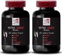 Alfa-cetoglutarato de cálcio - NITRIC OXIDE BOOSTER - Pó de óxido nítrico L-arginina, Bomba muscular, Treinamento de força, Força de exercício, impulso atlético, suplemento GKG 2 Garrafa 180 Comprimidos