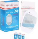 Vestido de filme transparente 4" x 4,75" (50 Pack) – Bandagens de feridas adesivas à prova d'água para chuveiro pós-cirúrgico, Escudo IV, Tattoo Aftercare, Clear Breathable Dressing Patches por HEALQU