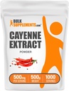 BulkSuplements.com Cayenne Pepper Extract Powder - Capsaicin Supplement, Capsicum Extract - 500mg de Cayenne Extract por serviço, Cayenne Supplement - Gluten Free (500 Grams - 1,1 lbs)
